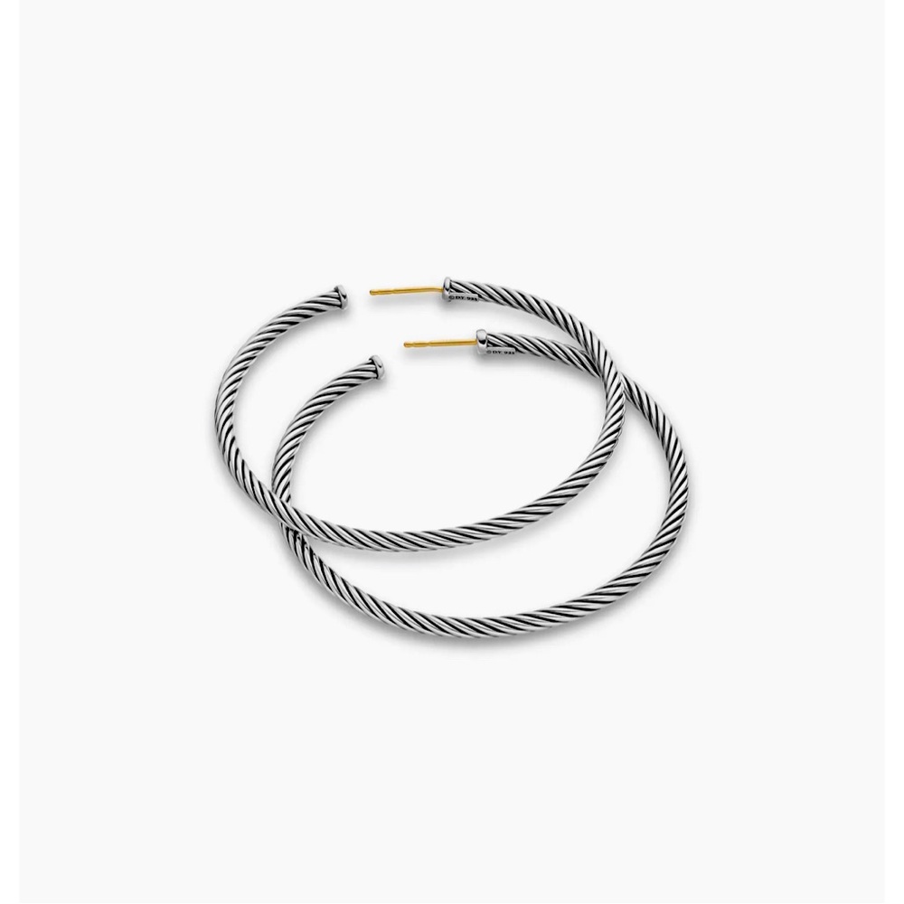 Chic Twisted Silver and Gold Hoop Earrings